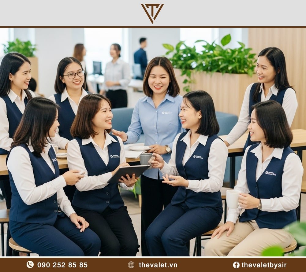 Mẫu đồng phục áo gile vest kết hợp sơ mi năng động