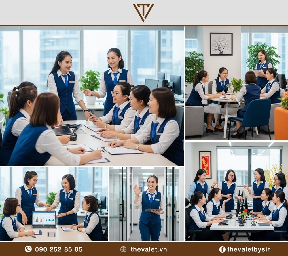 Mẫu đồng phục áo gile vest kết hợp sơ mi năng động