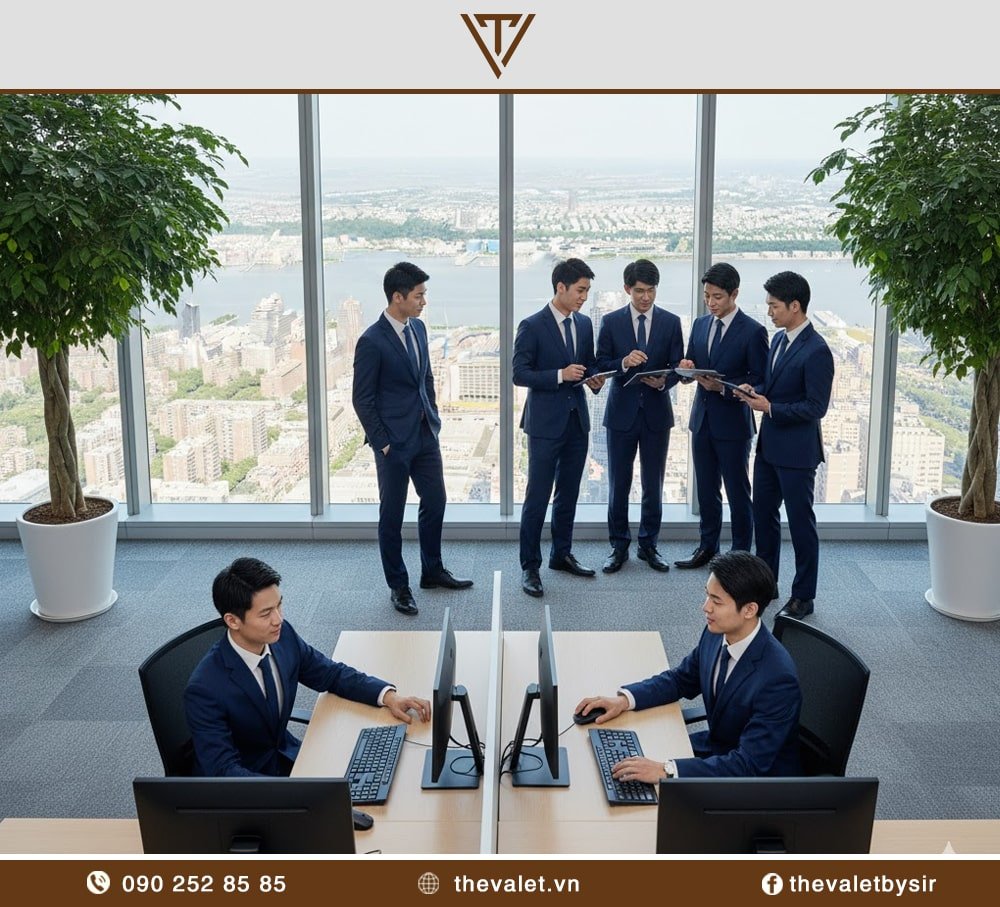 May áo vest đồng phục nam 1 cúc