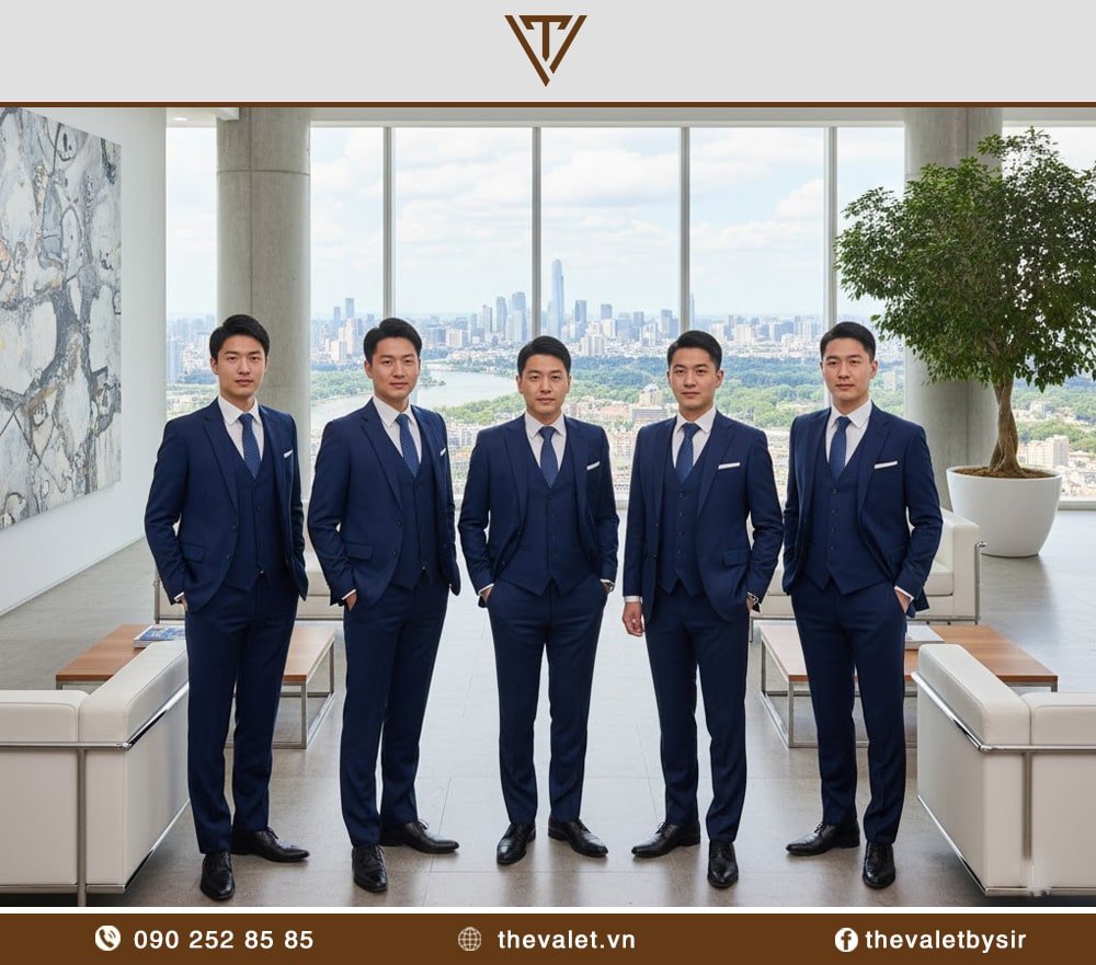 May đồng phục vest nam 3 mảnh