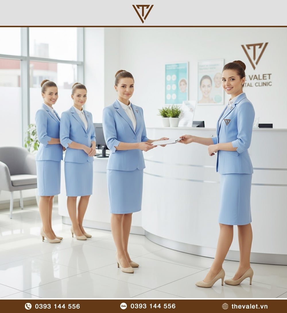 Đồng phục lễ tân nha khoa đẹp