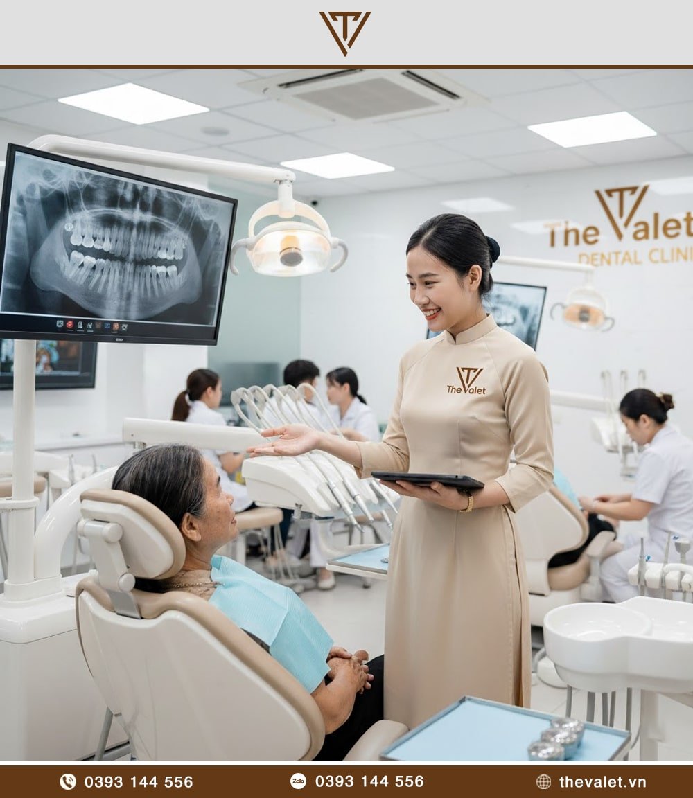 Đồng phục lễ tân nha khoa với kiểu dáng áo dài cách tân