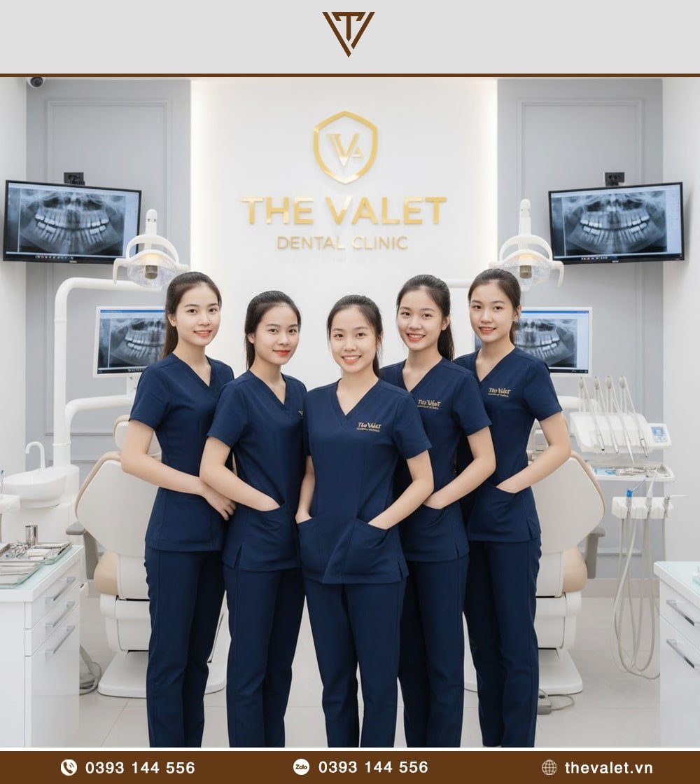 Mẫu đồng phục trợ thủ nha khoa Scrubs cổ tim chữ V mãu xanh navy