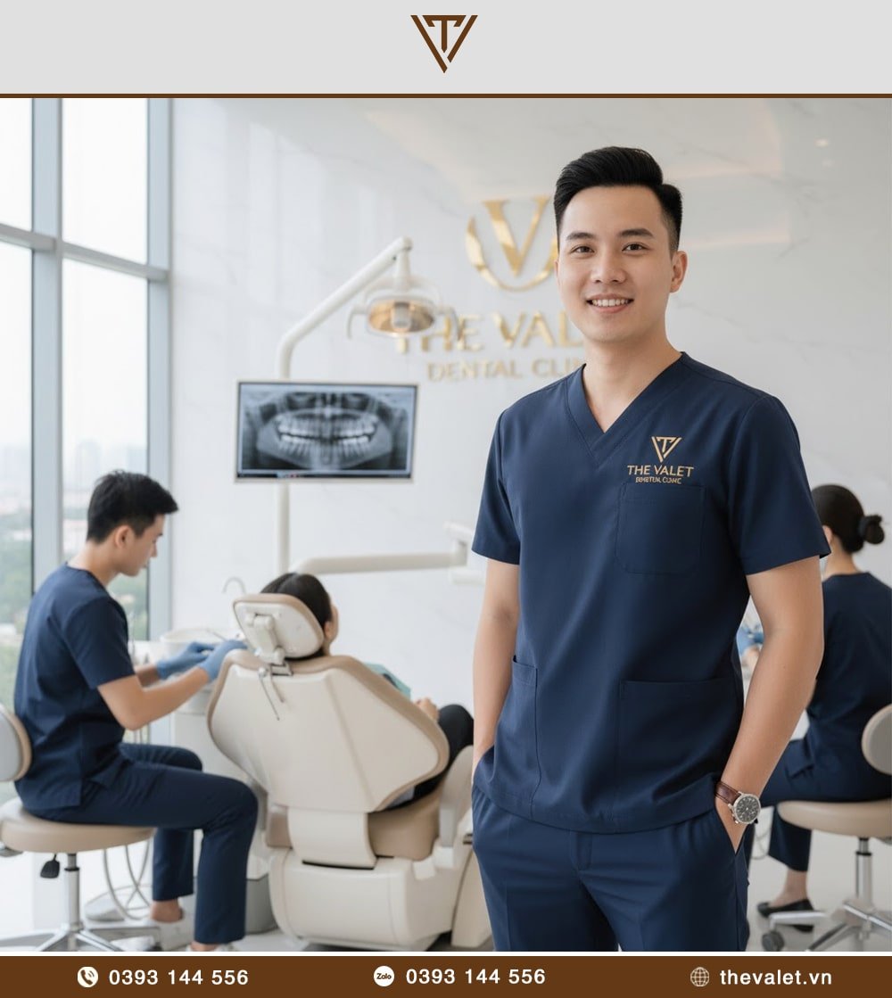 Mẫu đồng phục trợ thủ nha khoa cho nam