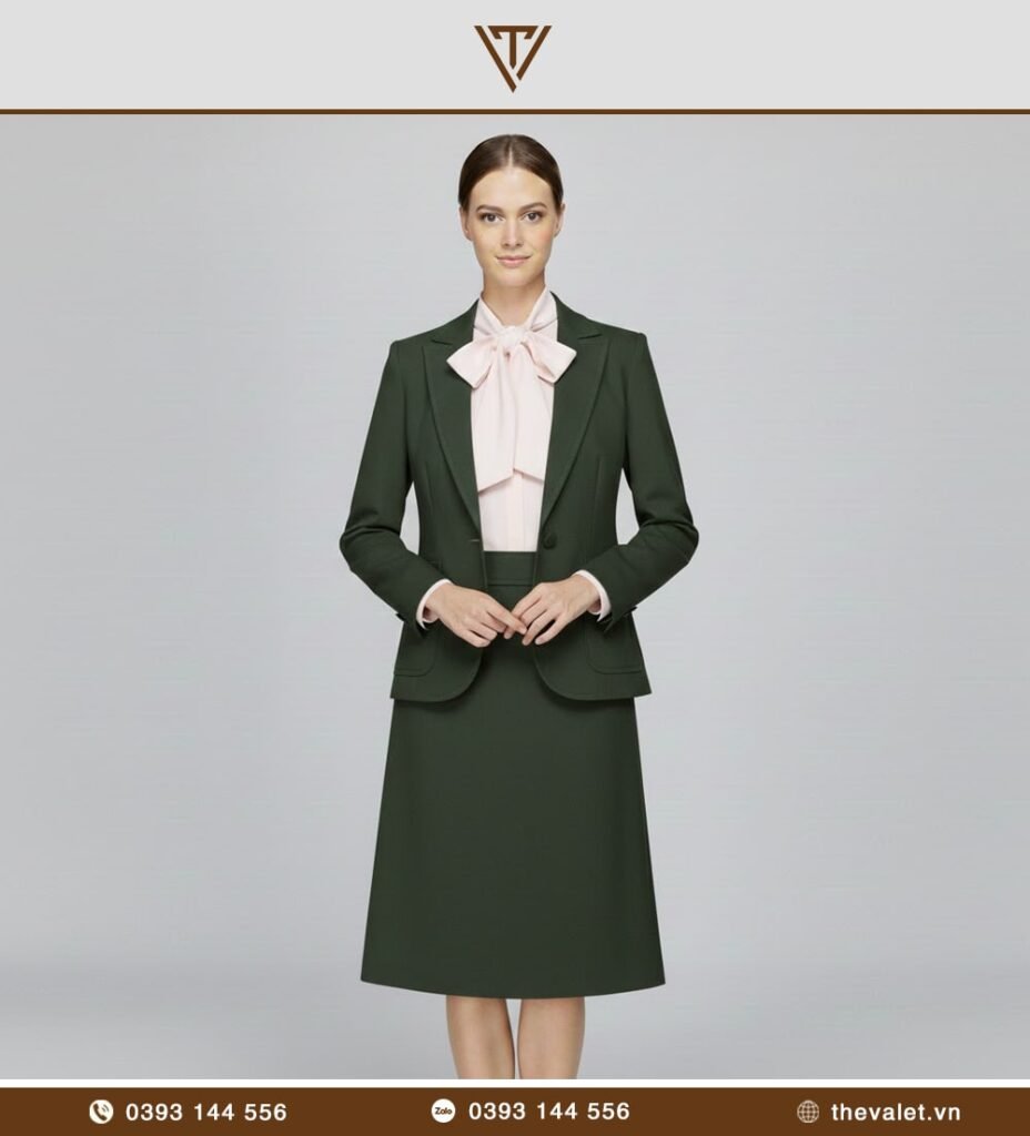 Chân váy chữ A xanh rêu