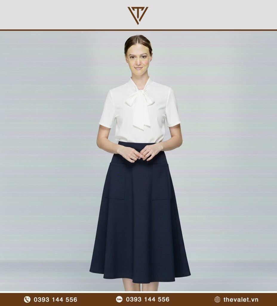 Chân váy dài phối túi 2 bên