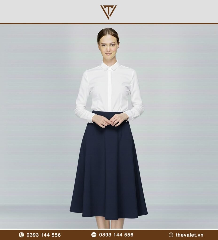 Chân váy twill đứng form