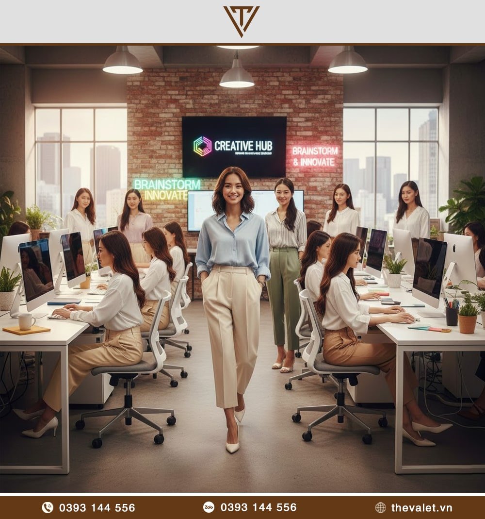 Mẫu đồng phục quần tây nữ cho doanh nghiệp truyền thông