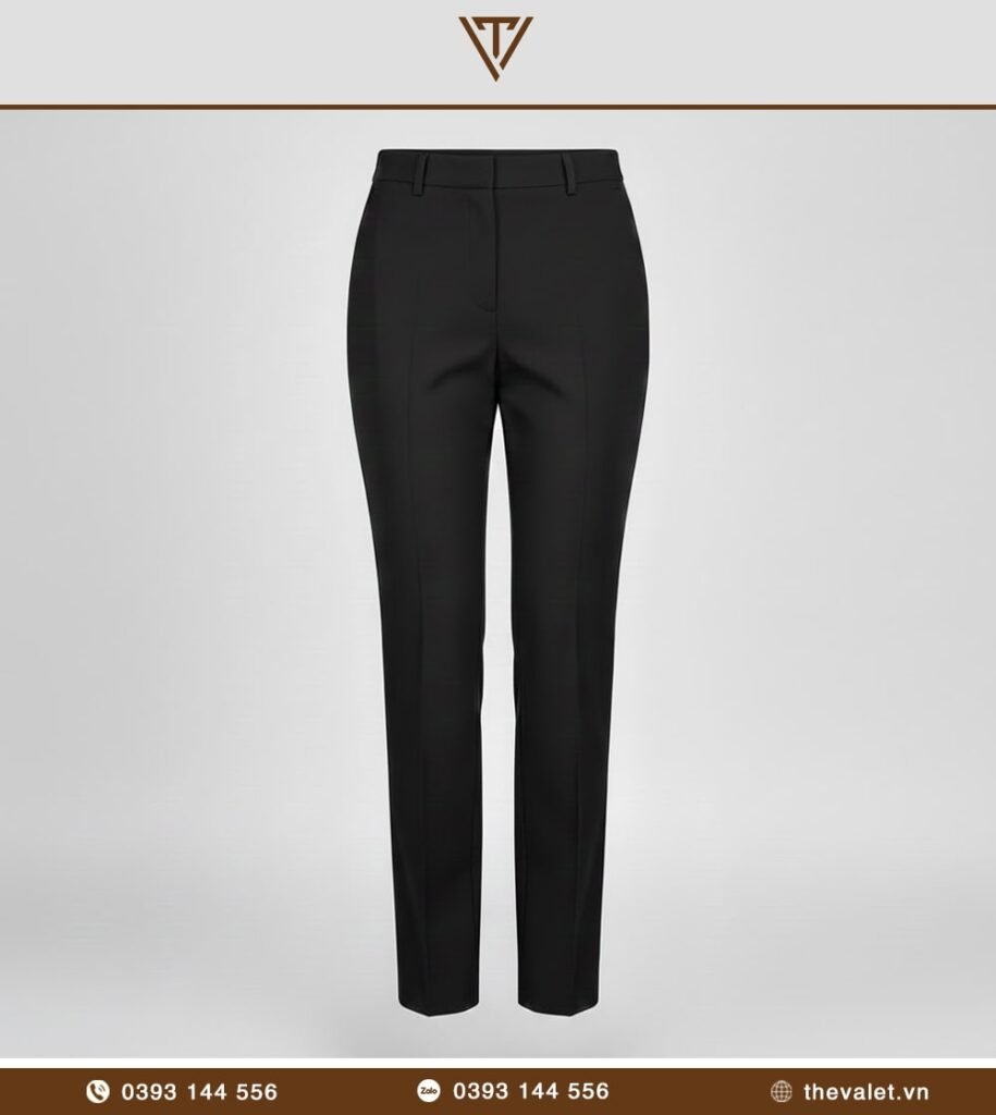 Quần tây nữ dáng slim-fit màu đen