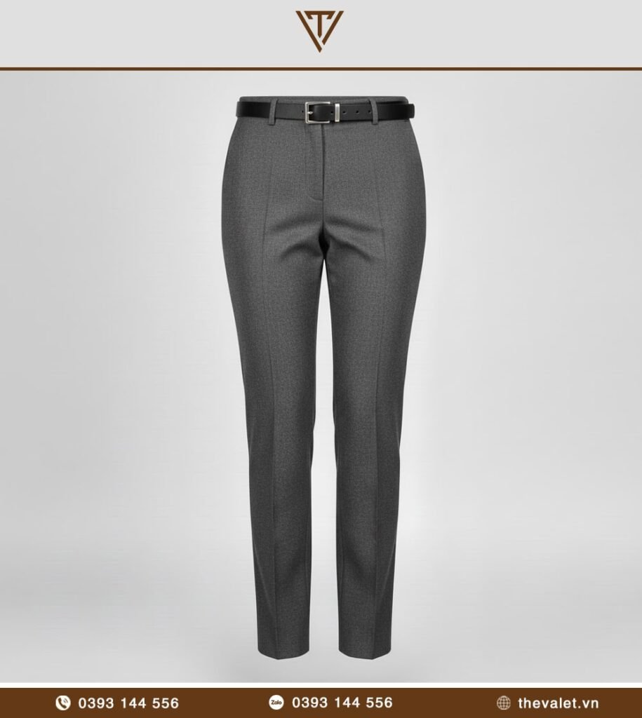 Quần tây nữ kèm thắt lưng tối màu