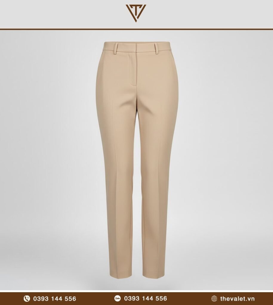 Quần tây nữ ống thẳng beige