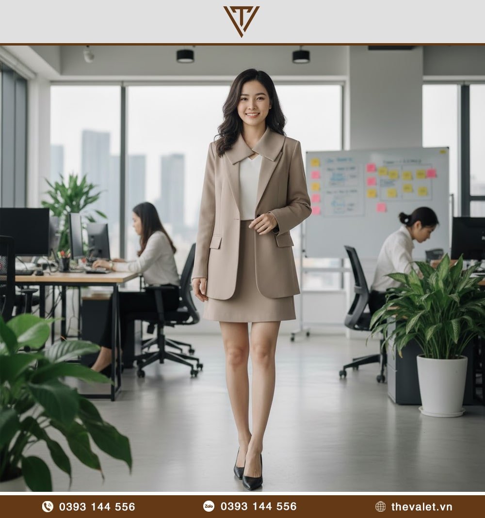 Áo Vest nữ dáng suông cổ cách điệu