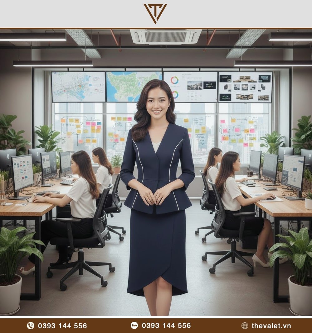 Áo vest đồng phục nữ cách tân hiện đại