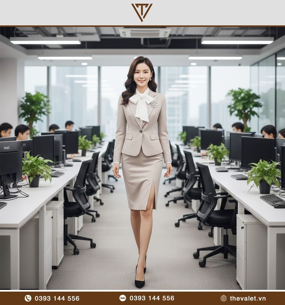 Áo vest đồng phục nữ dáng ôm thiết kế riêng theo yêu cầu