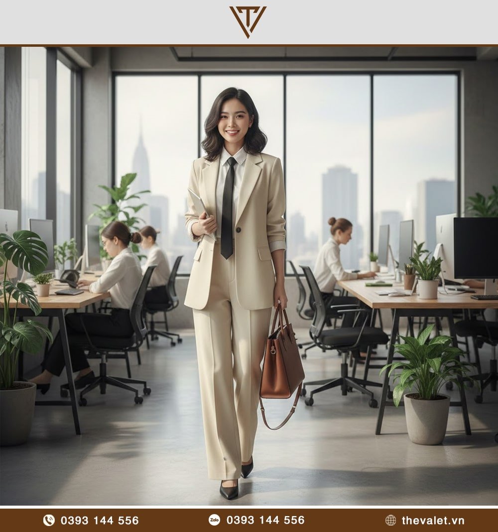 Áo vest đồng phục nữ dáng suông