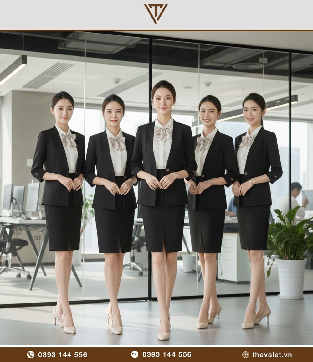 Mẫu áo vest đồng phục nữ dáng lửng dáng suông