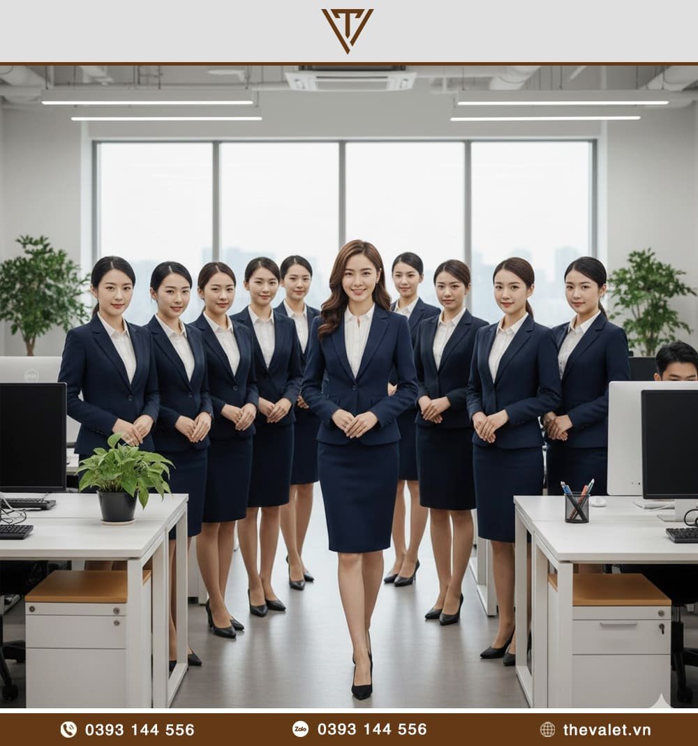 Mẫu áo vest đồng phục nữ dáng ôm 2 khuy