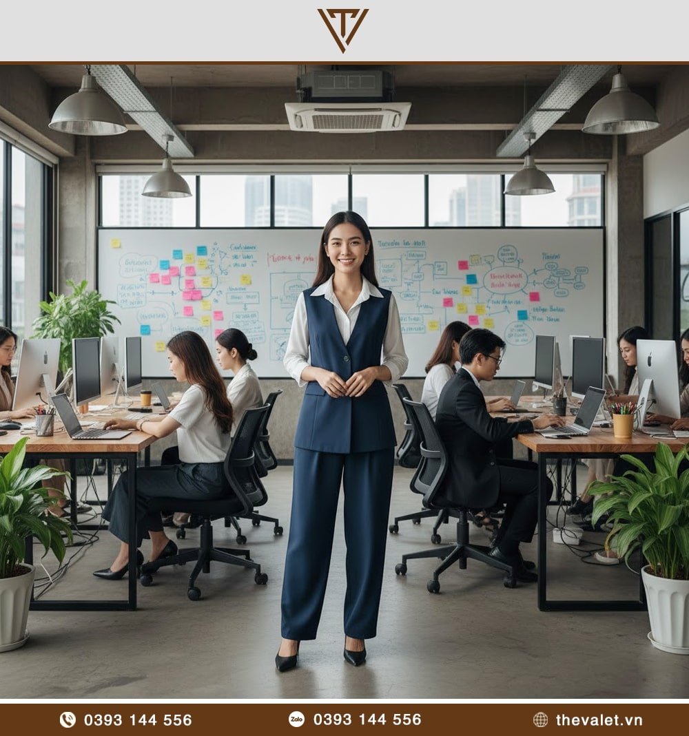 Xu hướng vest nữ dáng suông trong môi trường công sở hiện đại