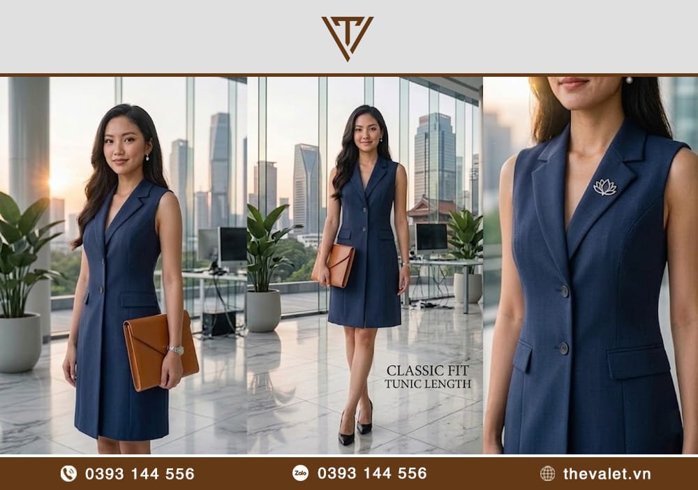 Vest nữ dáng dài basic thanh lịch (Classic Fit)