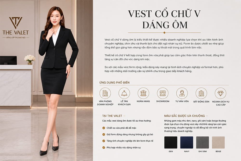 Vest cổ chữ V dáng ôm