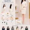 Mẫu vest đồng phục nữ cổ tròn không ve